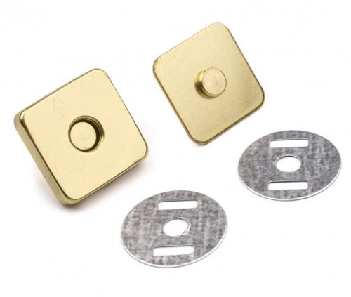 Verschluss - magnetisch - rechteckig - 18x18mm - gold